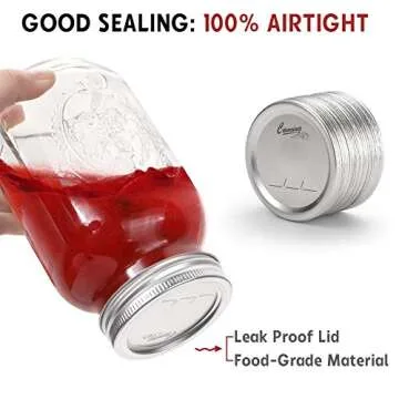 AOZITA 24-Count, [WIDE Mouth] Canning Lids for Ball, Kerr Jars - Split-Type Metal Mason Jar Lids for Canning - Food Grade Material, 100% Fit & Airtight for Wide Mouth Jars - PATENT PENDING