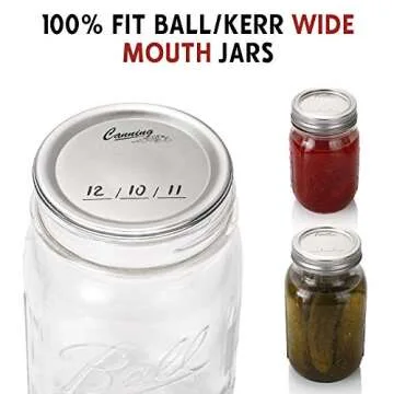 AOZITA 24-Count, [WIDE Mouth] Canning Lids for Ball, Kerr Jars - Split-Type Metal Mason Jar Lids for Canning - Food Grade Material, 100% Fit & Airtight for Wide Mouth Jars - PATENT PENDING