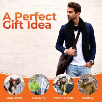 ThermalStep Heated Scarf for Men and Women–Rechargeable with 3Temperature Settings Keep Warm up to 8Hours, Soft, Portable Neck Heating Pad for Neck Pain Relief, Electric Heated scarf, Battery Included