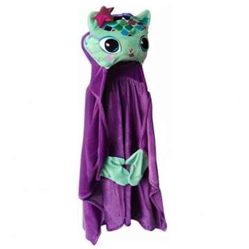 Franco DreamWorks Gabby's Dollhouse Mercat Bedding Super Soft and Cozy Wearable Hooded Throw Blanket, 50" X 30" (Official Licensed Product)
