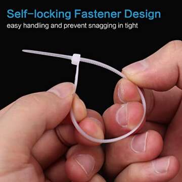 1000 Pcs White Zip Ties, 6 Inch Clear Self-Locking Nylon Cable Ties, Premium Heavy Duty Plastic Wraps Wire Ties for Indoor and Outdoor