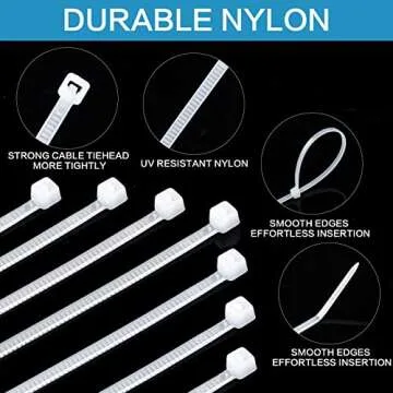 1000 Pcs Nylon Zip Ties for Home and Outdoor Use