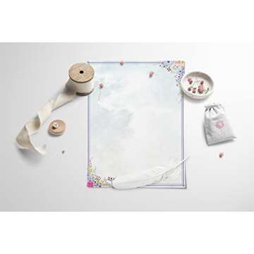 Floral Letter Writing Stationery 100 Sheets 8.5x11