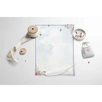 Floral Letter Writing Stationery 100 Sheets 8.5x11