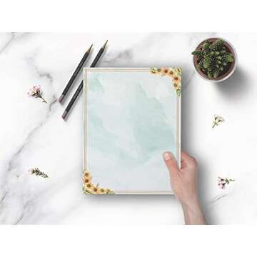 Floral Letter Writing Stationery 100 Sheets 8.5x11