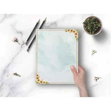 Floral Letter Writing Stationery 100 Sheets 8.5x11