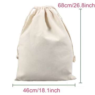 MTGHYARE Large Canvas Christmas Gift Bags 4 Pack