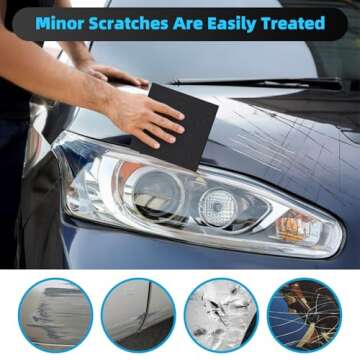 Huotwoe Car Scratch Remover,2025 Nano Sparkle Cloth Car Scratch Remover Cloth Upgrade, Multi-Purpose Nano Magic Cloth Easy to Repair Small Scratched Water Spots for All Car-Black