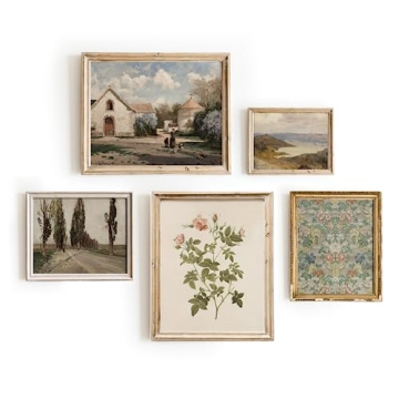 Vintage Flower Wall Art - French Country Artwork, Vintage Prints For Wall Decor, Vintage French Kitc...