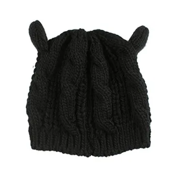 Ewanda Women Winter Wool Beanie with Cute Cat Ears