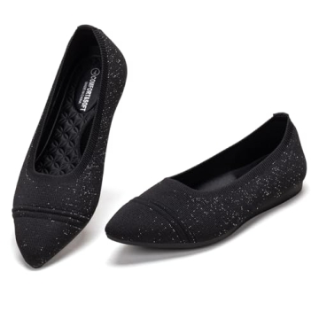 Frank Mully Women’s Pointed Toe Flats - Comfortable Work Shoes
