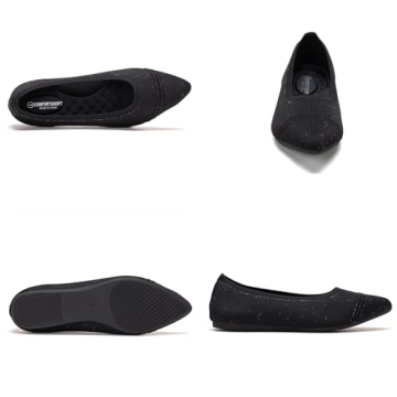 Frank Mully Women’s Pointed Toe Flats - Comfortable Work Shoes