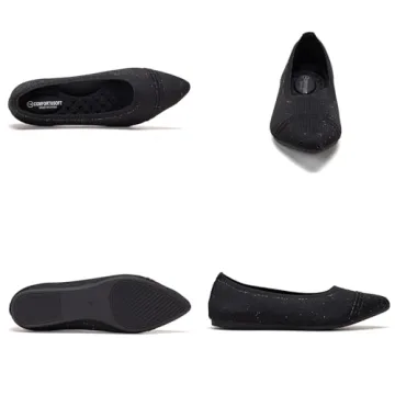 Frank Mully Women’s Pointed Toe Flats - Comfortable Work Shoes