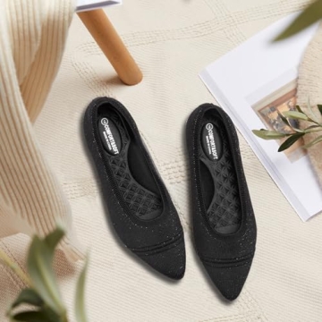 Frank Mully Women’s Pointed Toe Flats - Comfortable Work Shoes