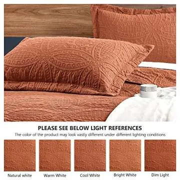 Love's cabin King Size Quilt Set Umber Bedspreads - Soft Bed Summer Quilt Lightweight Microfiber - Modern Style Coin Pattern Coverlet for All Season - 3 Piece (1 Quilt, 2 Pillow Shams)