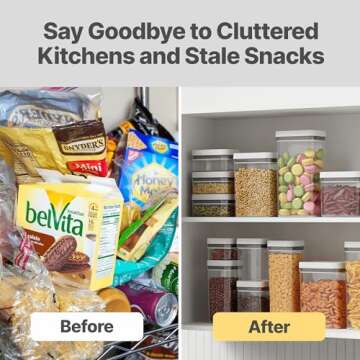 Fontaines 8-Pack Pump-Lock Food Storage Containers - Pump Vacuums Out Air with Locking Lid for Airtight, Leakproof Seal to Keep Food Fresh - Pantry, Dishwasher, Fridge & Freezer-Safe - Multi-Size Set