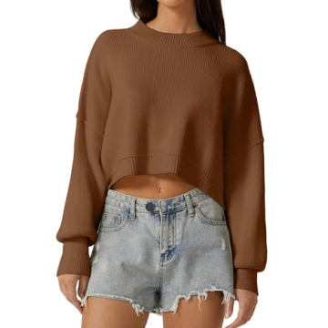 QINSEN Women's Cropped Sweater for Stylish Comfort