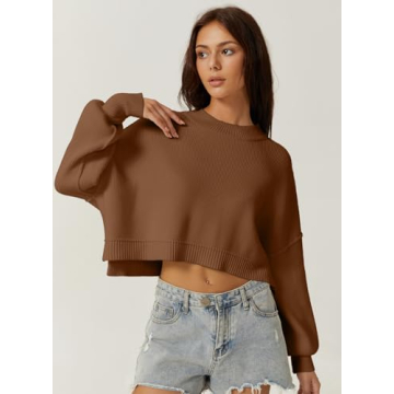 QINSEN Women's Cropped Sweater for Stylish Comfort