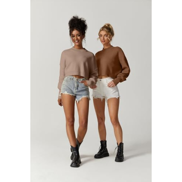 QINSEN Women's Cropped Sweater for Stylish Comfort