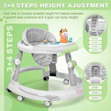 Musical Adjustable Baby Walker for 6-12 Months