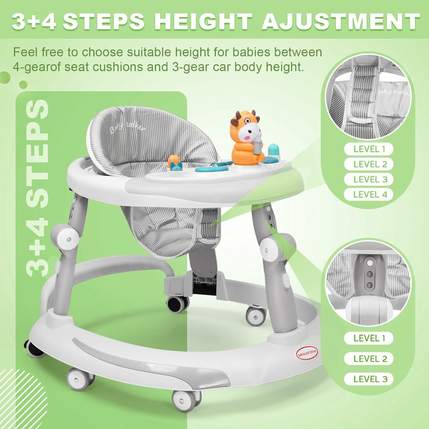 Musical Adjustable Baby Walker for 6-12 Months