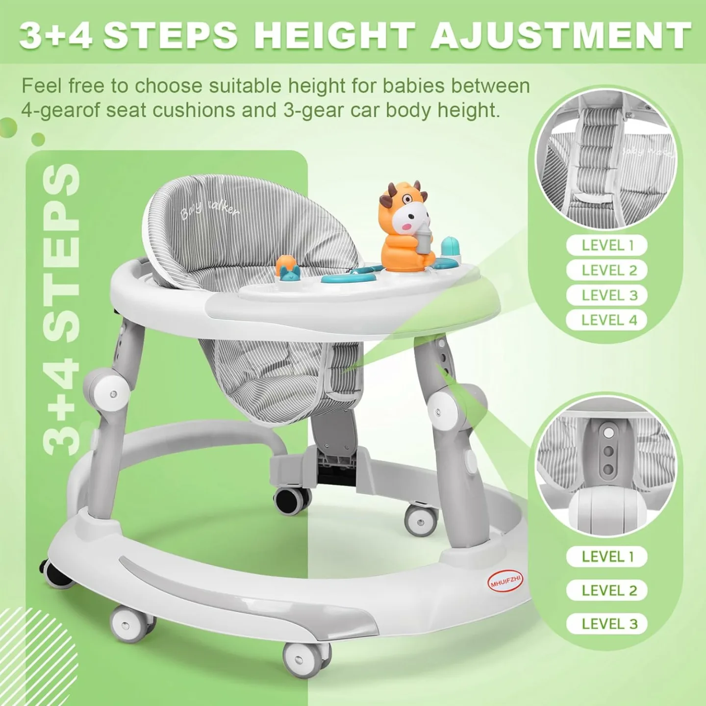 Musical Adjustable Baby Walker for 6-12 Months
