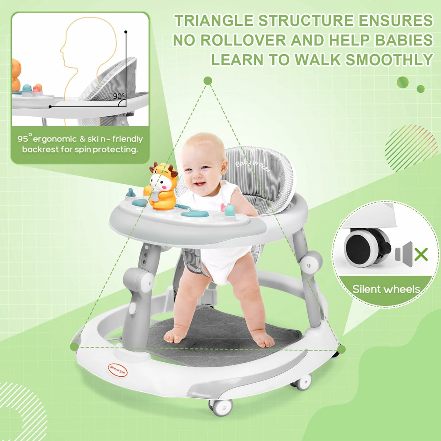 Musical Adjustable Baby Walker for 6-12 Months