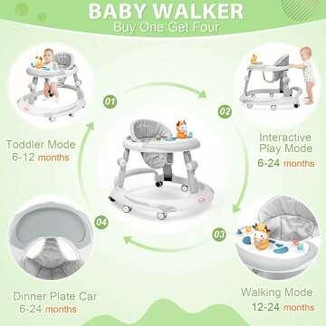 Musical Adjustable Baby Walker for 6-12 Months