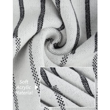 Gihuo Women's Stylish Striped Knit Pullover Shorts Set