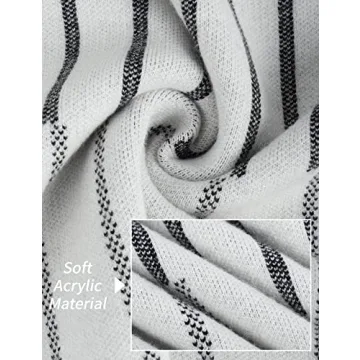 Gihuo Women's Stylish Striped Knit Pullover Shorts Set