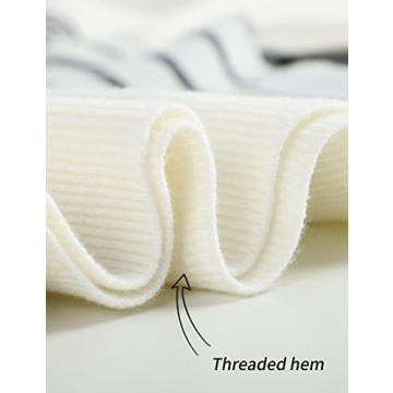 Gihuo Women's Stylish Striped Knit Pullover Shorts Set