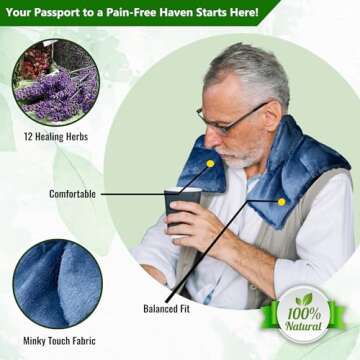 Herbal Concepts Microwaveable Neck and Shoulder Wrap for Pain Relief