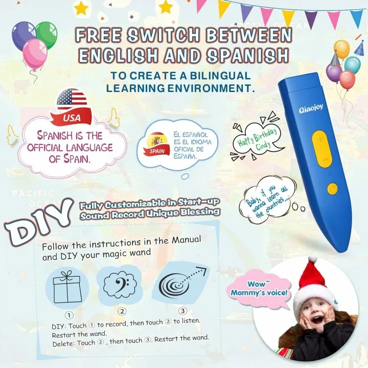 Bilingual Kids World Map - Educational Interactive Toy