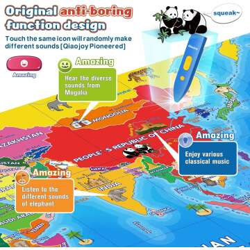 Bilingual Kids World Map - Educational Interactive Toy