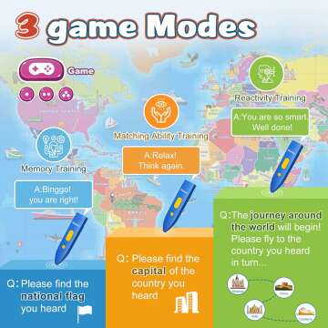 Bilingual Kids World Map - Educational Interactive Toy