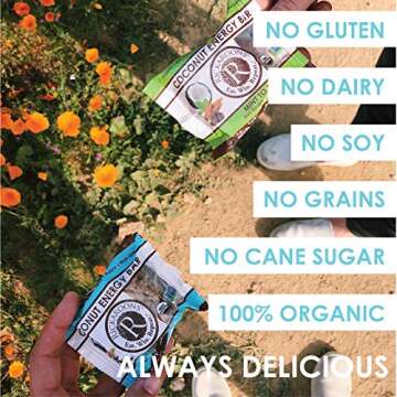 Rickaroons Coconut Energy Bars (Variety Pack) - Vegan, Gluten Free, Organic, 1.6 Ounce (12 Count)