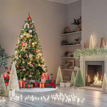 COMHOMA Christmas Tree Artificial 6.5ft Spruce Holiday Tree with 1,000 Branch Tips, Party Decoration Tree with Foldable Design, Christmas Tree for Home, Office