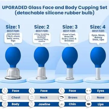 Glass Facial Cupping Set (4 Cups) Cupping Therapy for Face Eyes Lips
