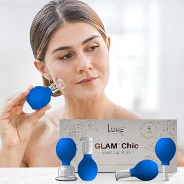 Glass Facial Cupping Set (4 Cups) Cupping Therapy for Face Eyes Lips