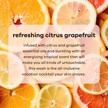 basd Natural Body Wash, Refreshing Citrus Grapefruit | Organic & Moisturizing Ingredients, Vegan, Hypoallergenic, 8 Ounce Tube