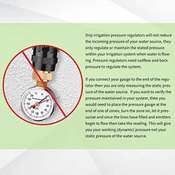 Moistenland 25 PSI Pressure Regulator for Drip Irrigation