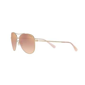 Coach HC7079 Sunglasses, Light Gold/Rose Gold Gradient Mirrored, 58 mm