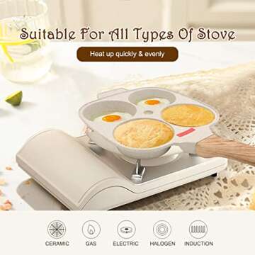 Bobikuke Egg Pan Fried Egg Pan, Egg Frying Pan with Lid Nonstick 4 Cups Pancake Pan Aluminium Alloy ...