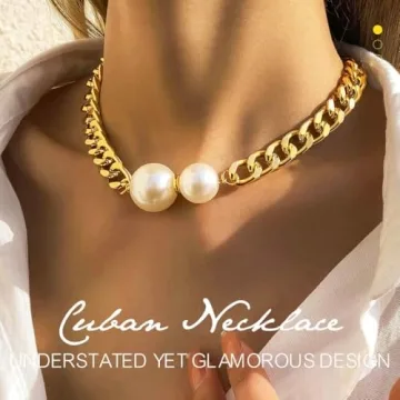 TWINKLEDE Gold Choker Necklace with Pearl Pendant