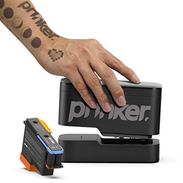 Prinker S Temporary Tattoo Device Package for Instant Custom Tattoos with Premium Cosmetic Black Ink...