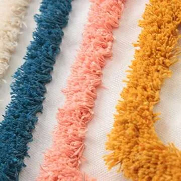 JASEN Boho Throw Pillow Cover, Woven Tufted Decorative Pillow Cover with Tassels