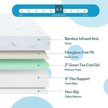 Twin Mattress, 6 inch Gel Memory Foam Mattress for a Cool Sleep & Pressure Relief, Bed in a Box for ...