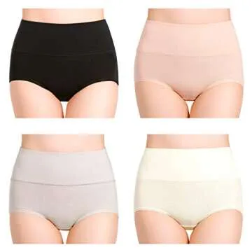 Cauniss Cotton Panties - High Waisted C-Section Recovery Underwear for Women (7 Pack, Multicolor, La...