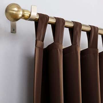 Sun Zero Easton Energy Saving Blackout Tab Top Curtain Panel, 40" x 84", Chocolate