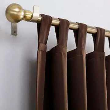 Sun Zero Easton Energy Saving Blackout Tab Top Curtain Panel, 40" x 84", Chocolate